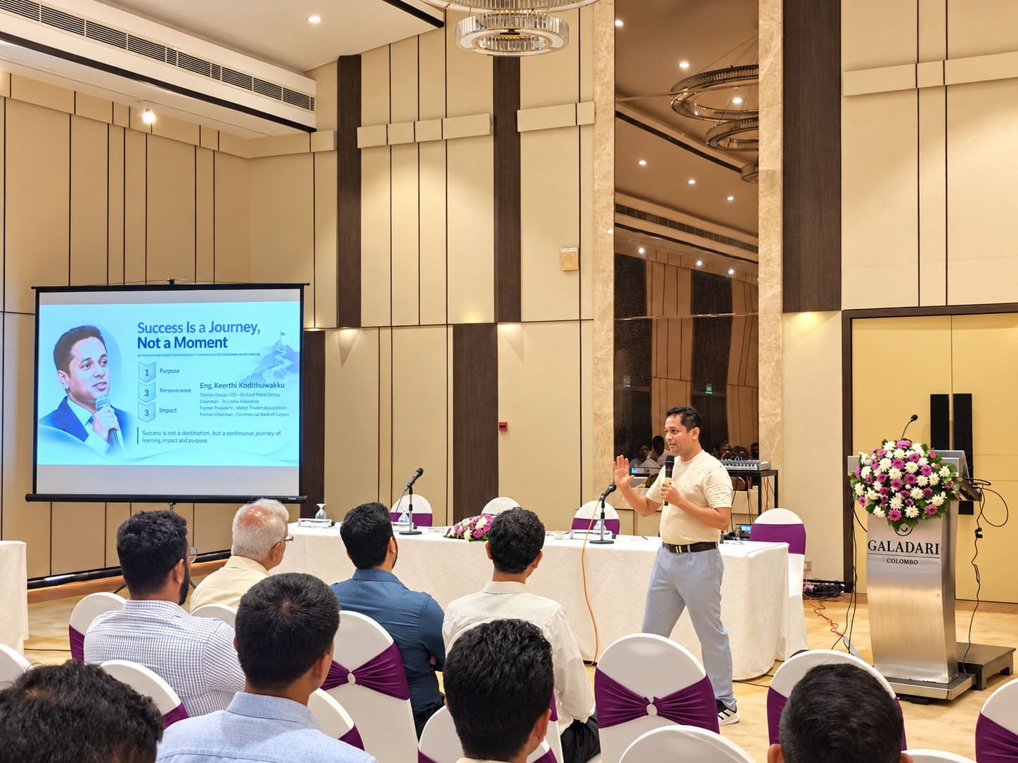 Speaking to Sri Lankan engineers at the IET Sri Lanka Chapter session